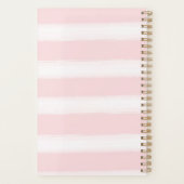 Girly Pink Stripes Gouden Glitter Wimpers Sparkle Planner (Achterkant)