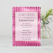 Girly Pink Stripes Kaart (Staand voorkant)