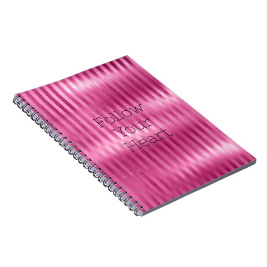  Girly Pink Stripes Notitieboek (Rechterzijde)