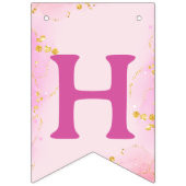 Girly Pink Sweet Een 1e Happy Birthday Cupcakes Vlaggetjes (Tweede vlag)