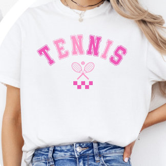 Girly Pink Tennis Minimalist - Cute Rackets  T-shirt