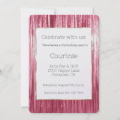 Girly Pink Tinsel Stripes 21ste Verjaardag Kaart (Voorkant)