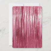 Girly Pink Tinsel Stripes 21ste Verjaardag Kaart (Achterkant)
