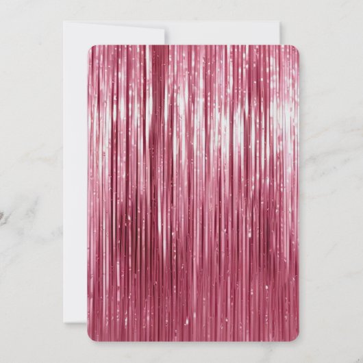 Girly Pink Tinsel Stripes 21ste Verjaardag Kaart (Achterkant)