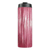 Girly Pink Tinsel Stripes Thermosbeker (Voorkant)
