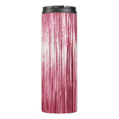 Girly Pink Tinsel Stripes Thermosbeker (Achterkant)