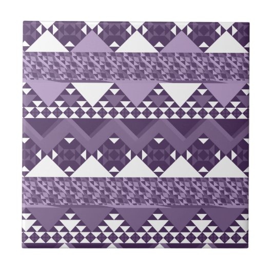 Girly Pink Tribal Aztec Pattern Tegeltje (Voorkant)