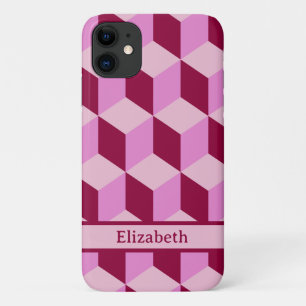 Girly Pink Tumbling Blokken naadloos Patroon Hoesj Case-Mate iPhone Case