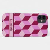 Girly Pink Tumbling Blokken naadloos Patroon Hoesj Case-Mate iPhone Case (Achterkant (horizontaal))