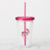 Girly Pink Unicorn Acryl Drinkbeker (Voorkant)