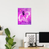 Girly Pink Unicorn Personalized Poster (Thuiskantoor)