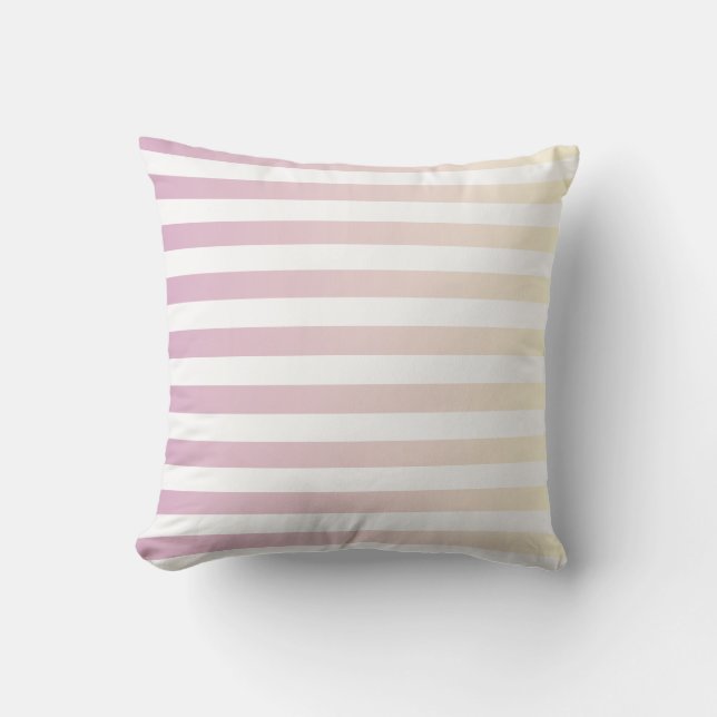 Girly Pink Vanilla gradiëntstripes Kussen (Voorkant)