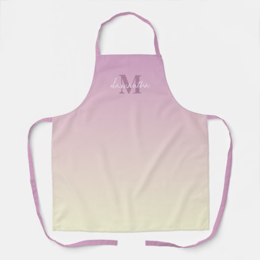 Girly Pink Vanilla Ombre Name Monogram Schort (Voorkant)