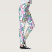 Girly Pink Violet Paarse Gold Waterverf Flowers Leggings (Rechts)