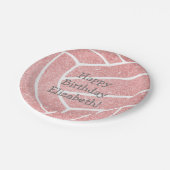 Girly Pink volleybal verjaardagsfeestje Papieren Bordje (Gekanteld)