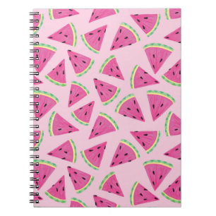 Girly Pink Watermelon Pattern Notitieboek