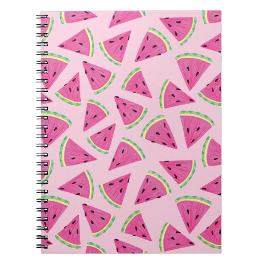 Girly Pink Watermelon Pattern Notitieboek (Voorkant)