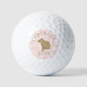  Girly Pink Waterverf Capybara Kawaii Golfballen