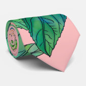 Girly Pink Waterverf Floral Hand Paint Stropdas (Opgerold)