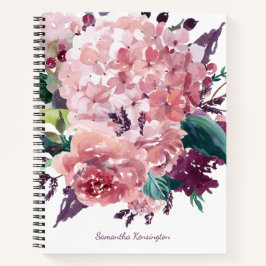  Girly Pink Waterverf Floral Notitieboek
