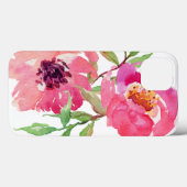 Girly Pink Waterverf Floral Pattern Case-Mate iPhone Case (Achterkant (horizontaal))
