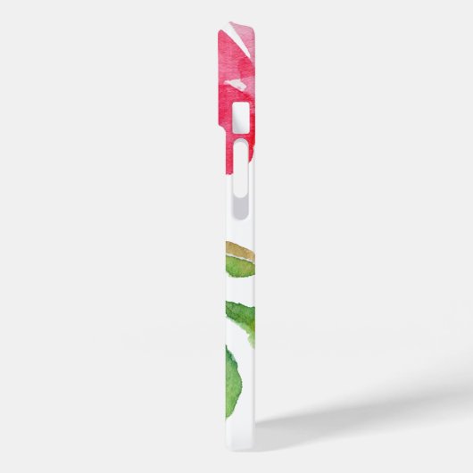 Girly Pink Waterverf Floral Pattern Case-Mate iPhone Case (Achterkant / Links)