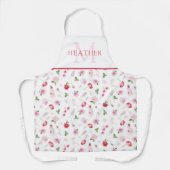 Girly Pink Waterverf Floral Pattern Monogram Schort (Voorkant)