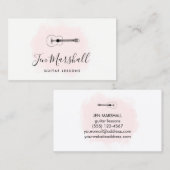 Girly Pink waterverf gitarist Visitekaartje (Voorkant / Achterkant)