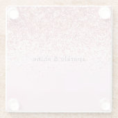 Girly Pink Waterverf Glitzy Sparkle Glitter Glazen Onderzetter (Achterkant)