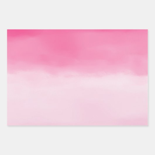 Girly Pink Waterverf Glitzy Sparkle Glitter Inpakpapier Vel (Voorkant 3)