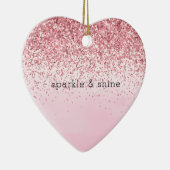 Girly Pink Waterverf Glitzy Sparkle Glitter Keramisch Ornament (Rechts)