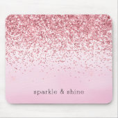 Girly Pink Waterverf Glitzy Sparkle Glitter Muismat (Voorkant)