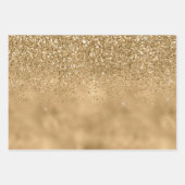 Girly Pink Waterverf Gold Glitter Inpakpapier Vel (Voorkant 3)