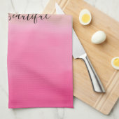 Girly Pink Waterverf Gold Glitter Theedoek (Quarter Fold)