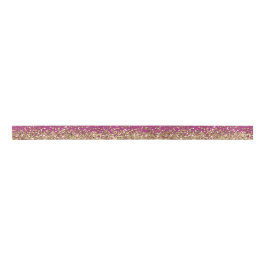 Girly Pink Waterverf Ombre Gold Glitter Glitz Satijnen Lint
