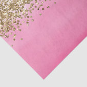 Girly Pink Waterverf Ombre Gold Glitter Glitz Tissuepapier (Detail)