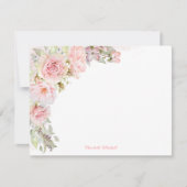 Girly Pink Waterverf Rozen op maat van naam Notitiekaartje (Voorkant)