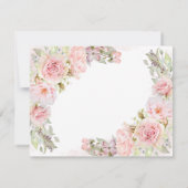 Girly Pink Waterverf Rozen op maat van naam Notitiekaartje (Achterkant)