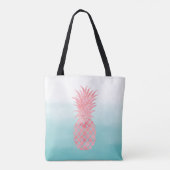 Girly Pink Waterverf Tropische ananas Tote Bag (Achterkant)