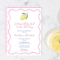 Girly Pink Wavy Line Lemon Sweet Baby Girl Douche