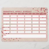 Girly Pink Weekly Planning Schoolplanning (Voorkant)