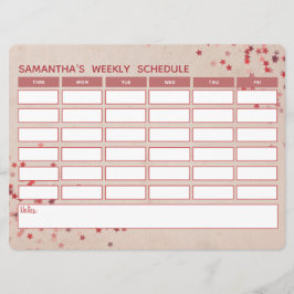 Girly Pink Weekly Planning Schoolplanning