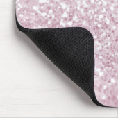 Girly Pink White Abstracte Glitter-foto Muismat (Hoek)