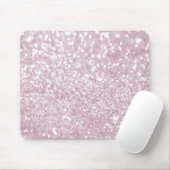 Girly Pink White Abstracte Glitter-foto Muismat (Met muis)