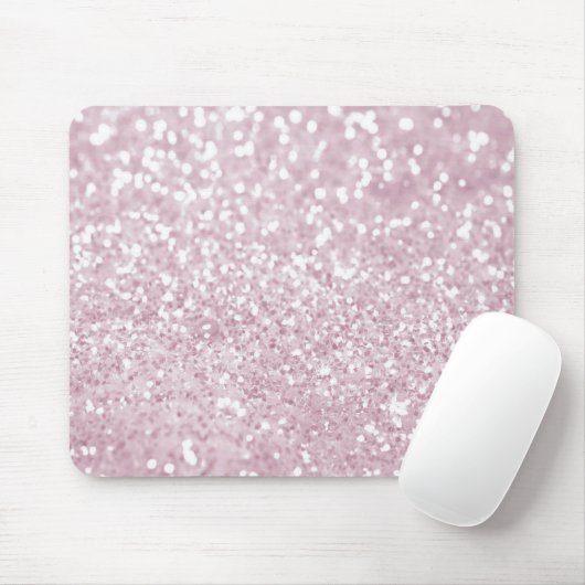 Girly Pink White Abstracte Glitter-foto Muismat (Met muis)