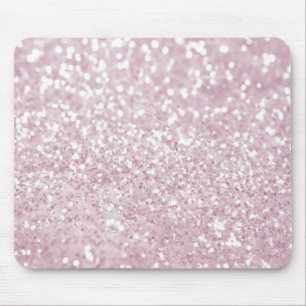 Girly Pink White Abstracte Glitter-foto Muismat