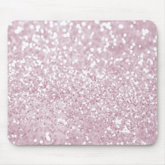 Girly Pink White Abstracte Glitter-foto Muismat (Voorkant)
