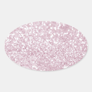 Girly Pink White Abstracte Glitter-foto Ovale Sticker