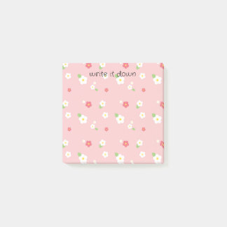 Girly Pink & White Flowers Schrijf het op Post-it® Notes