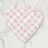 Girly Pink White Hearts Bedankjes Labels (Achterkant)